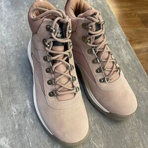 TIMBERLAND WOMEN'S WHITE LEDGE MID LC WATERPROOF BOOT LIGHT BEIGE SUEDE A2KNT